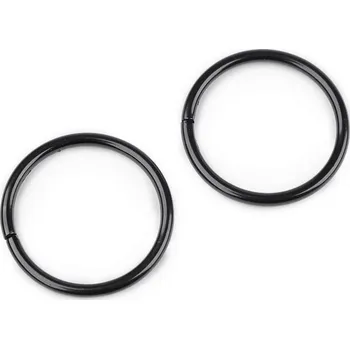 Kroužek Ø30 mm na koženou galanterii 10 kusů - 5 černý lak