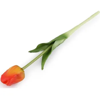 umělá květina Umělý tulipán 46 cm - 4 oranžová červená