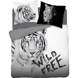 Povlečení Bílý Tygr Wild Free Bavlna, 220/200, 2x70/80 cm