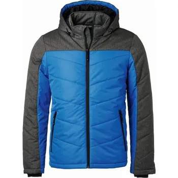 James & Nicholson (Daiber) Pánská prošívaná zimní bunda JN1134 - Královská modrá / antracitový melír | 2XL