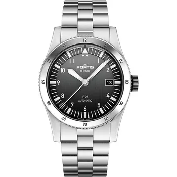 Hodinky Fortis Flieger F-39 Black F4220015 + 5 let záruka a dárek ZDARMA