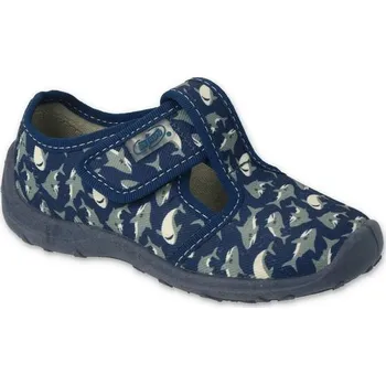 Chlapecké bačkory Chlapecká domácí obuv Befado 010X032, žraloci - 25