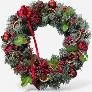Floristika DANNY MADE Věnec vánoční umělý červený