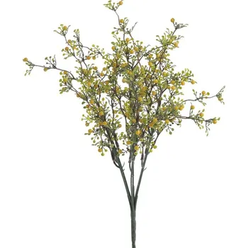 umělá květina Umělá větvička hloh - žlutá 35 cm