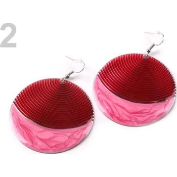 Módní doplněk Náušnice kovové Ø53mm kruhy - 2 růžová malinová