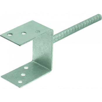 Tesařské kování RAWLPLUG Vzpěra sloupová k zabetonování s tyčí 16 mm D-TC síla 5 mm Varianta: 121 x 120 x 120 x 4 mm