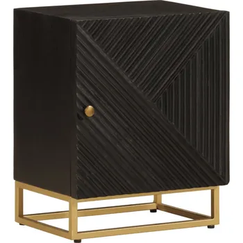 Noční stolek vidaXL Noční stolek černý 40 x 30 x 50 cm masivní mangovník a železo