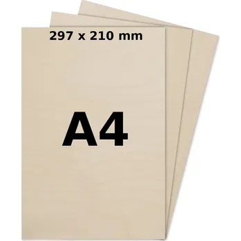 Modelářská překližka Překližka A4 297x210mm 3mm topol modelářská / pro gravírování 10ks