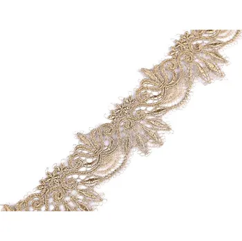 Krajka Zlatá krajka s lurexem šíře 64 mm METRÁŽ - zlatá sv.