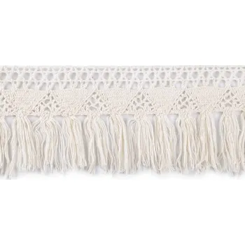 Bavlněné třášně / krajka šíře 7 cm METRÁŽ - režná světlá