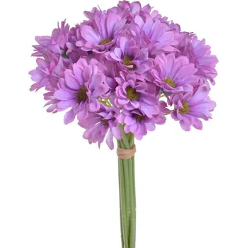 umělá květina Umělá kytice kopretin 9 stonků - fialovorůžová