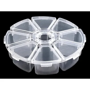 Plastový zásobník Ø100mm na korálky - 2 transparent