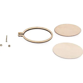 Dřevěný rámeček / přívěsek na vyšívání ovál, kruh - 2 (32x67 mm) buk