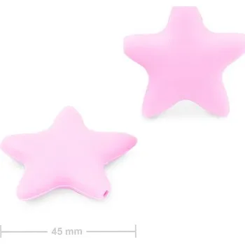 Dětské navlékací korálky Silikonové korálky hvězdička 45x45 mm Candy Pink