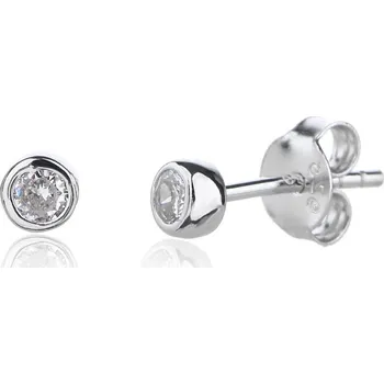 Náušnice JKB Jewel Stříbrné náušnice pecky s čirými zirkony 3 mm