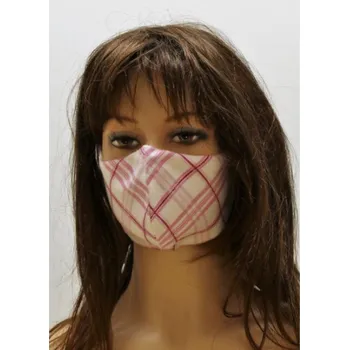 rouška Dvouvrstvá rouška růžové káro