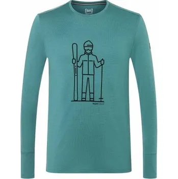 Pánské tričko super.natural [sn] Triko super.natural DR Skieur hydro melange/jet black