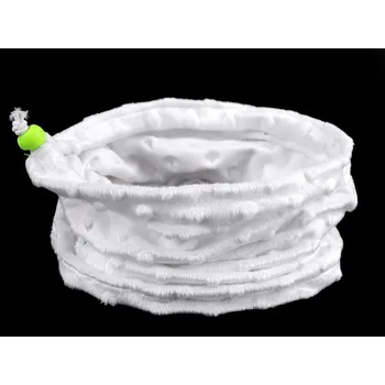 Šála Multifunkční nákrčník dětský minky - 11 bílá