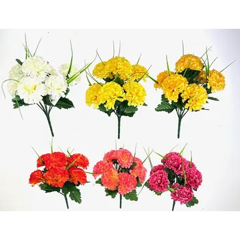 umělá květina Cínie / Ostálka puget 27 cm, 7 hlav, mix barev Barva: Oranžová
