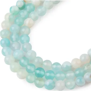 Přívěsek Korálky z minerálu Mátový achát pruhovaný 6 mm