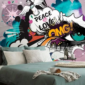 Tapeta Dovido Samolepící tapeta zelené graffiti oko