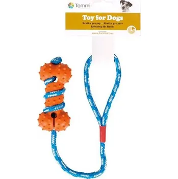 Hračka pro psa Hračka pro psa kost ježatá na šnůře 45cm