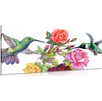 Obraz Dovido Obraz kolibříci s květinami