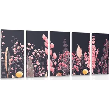 Obraz Dovido 5-dielny obraz olejomaľba divoké kvety