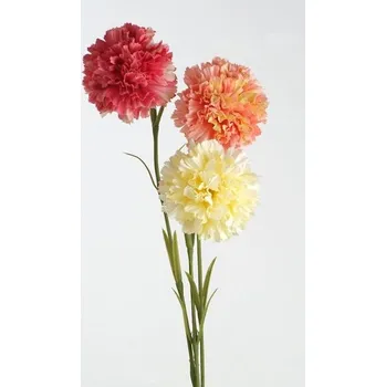 umělá květina Umělá květina karafiát růžový/oranžový/žlutý 1ks, 52cm - Oranžová