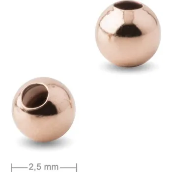 Přívěsek Stříbrný korálek 2,5 mm pozlacený 18K růžovým zlatem