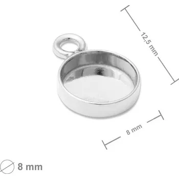 Přívěsek Stříbrný přívěsek s lůžkem 8 mm