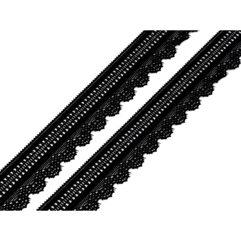 Krajka Elastická krajka šíře 25 mm METRÁŽ - 3 černá