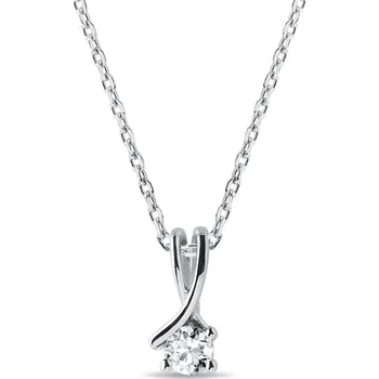 Náhrdelník Náhrdelník stužka s briliantem v bílém zlatě KLENOTA