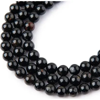 Korálek Korálky z minerálu Křišťál s turmalínem 6 mm