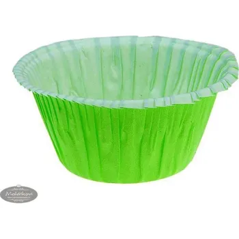 Jednorázové nádobí Pečící košíčky na muffiny samonosné - zelené 50 ks