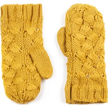 Šála Palcové rukavice proplétané žluté