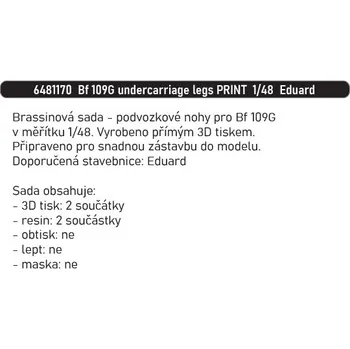Plastikový model Eduard 1/48 Bf 109G undercarriage legs PRINT (EDUARD)