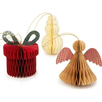 kreativní sada Sada 3 papírových dekorací s vánočními motivy