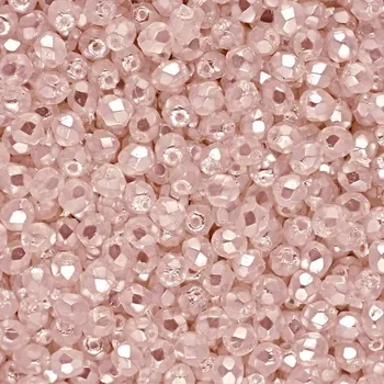 Šperk Manumi české broušené korálky 3 mm Luster Rosaline