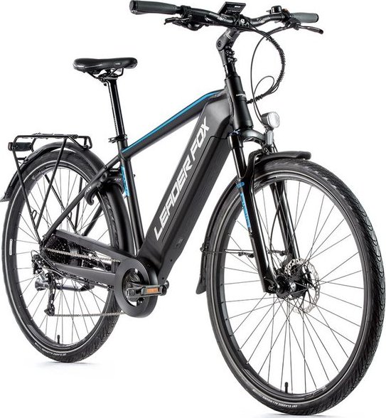 LEADER FOX Pánské trekingové elektrokolo Leader Fox SANDY 2021, ČERNÁ MAT-MODRÁ - 19"