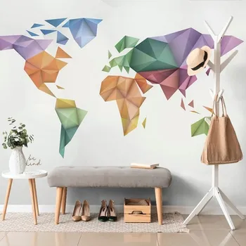 Tapeta Dovido Tapeta barevná mapa světa ve stylu origami