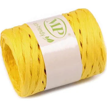 Lýko rafie k pletení tašek - přírodní, šíře 5-8 mm - 20 (25) žlutá