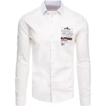 Pánská košile Buďchlap Košile se stylovým motivem v ecru barvě