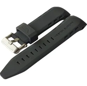 Řemínek na hodinky Silikonový řemínek Vostok Europe pro modely Lunochod - černý/matná spona + 5 let záruka a dárek ZDARMA
