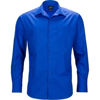 Pánská košile James & Nicholson (Daiber) Pánská košile s dlouhým rukávem JN642 - Královská modrá | 3XL