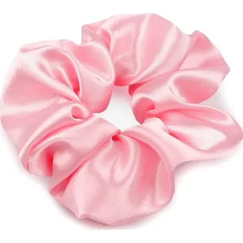 Saténová scrunchie gumička do vlasů - 04 růžová střední