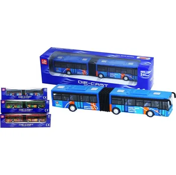autíčko Rappa Autobus kovový kloubový 3 druhy červená