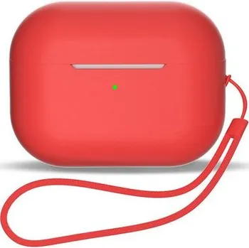 Příslušenství pro sluchátka Silikonové pouzdro pro AirPods 3 se šňůrkou na zápěstí, červené