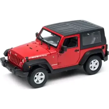 autíčko Welly Jeep Wrangler Rubicon (soft top) červená (WE22489H-W)