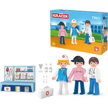 ostatní stavebnice IGRÁČEK TRIO Léčíme set 3 figurky s doplňky v krabičce